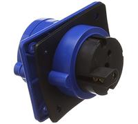 KnightsBridge 240V IP44 32A Angled Panel Mount Socket 2P+E