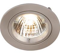 Knightsbridge IP20 230V/12V GU10/MR16 Brushed Chrome Recessed Fixed Twist & Lock Downlight, Aluminium
