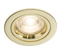 KnightsBridge IP20 230V GU10 Brass Recessed Fixed Twist & Lock Downlight