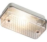 Knightsbridge IP65 Bulkhead Lamp Holder with Clear Prismatic Diffuser and Aluminium Base, E27, 100 W, White