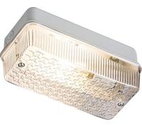 Knightsbridge IP65 Bulkhead Lamp Holder with Prismatic Diffuser and Aluminium Base, B22, 100 W, White