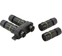 Knightsbridge JB0018 IP68 24A 1 Inlet to 3 Outlets Plug and Socket Type Weatherproof Hub