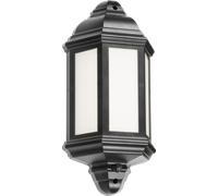 Knightsbridge LED Half Wall Lantern with Photocell Sensor - Black 230V IP54 8W