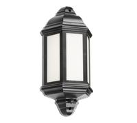 Knightsbridge LANT4 230V IP54 8W LED Half Wall Lantern with PIR - Black