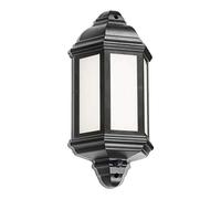 Knightsbridge LANT4 Half Wall Lantern with PIR, Polycarbonate, 8 W, Black