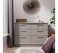 Knightsbridge Large Chest of Drawers Grey 6 Drawers 112cm