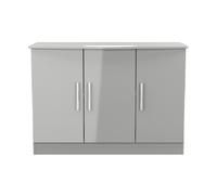 Knightsbridge Large Sideboard Grey 3 Doors 112cm