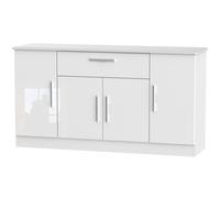 Knightsbridge Large Sideboard White 4 Doors 1 Drawer 146cm
