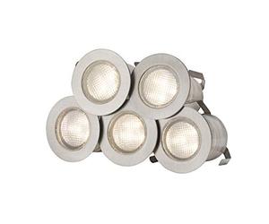 Knightsbridge LED Decking Lights, Stainless Steel, Warm White