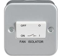 Knightsbridge M1100 Metal Clad 10A Fan Isolator Switch, 230 V, Silver