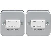 Knightsbridge M1100 Metal Clad 10AX Fan Isolator Switch, 230 V, Grey (Pack of 2)