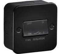 Knightsbridge M1100TB Metalclad 10A Fan Isolator Switch - Textured Sand Black Finish