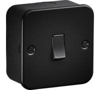 Knightsbridge M2000TB Metalclad 10AX 1G 2-way Switch - Textured Sand Black Finish