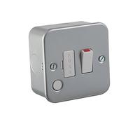 Knightsbridge Metal Clad 13A Switched Fused Spur Unit with Flex Outlet - M6300F
