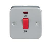 Knightsbridge M8331N Metal Clad 45A DP Switch + Neon - Single Size