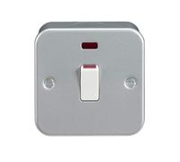 Knightsbridge Metal Clad 20A 1G DP Switch with Neon - M8341N