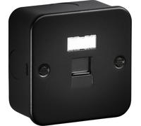 Knightsbridge Matt Black Metal Clad Socket Switch Spur USB Outlet Box Accessorie