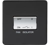KNIGHTSBRIDGE MATT BLACK SCREWLESS Switches & Sockets CHROME ROCKER + USB