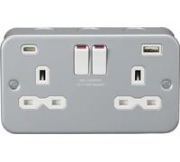 Knightsbridge Metal Clad 13A 2G SP Switched Socket with dual USB C+A 5V DC 4.0A [shared]