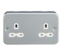 Knightsbridge Metal Clad 13A 2G Unswitched Socket - MR9000U