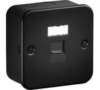 Knightsbridge Metalclad UTP CAT6a RJ45 Network Outlet - Textured Sand Black Finish