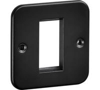 Knightsbridge Metalclad 1G Modular Faceplate - Textured Sand Black Finish