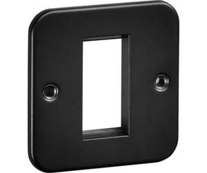 Knightsbridge Metalclad 1G Modular Faceplate - Textured Sand Black Finish