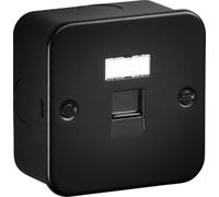 Knightsbridge Metalclad UTP CAT6a RJ45 Network Outlet - Textured Sand Black Finish