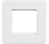 Knightsbridge Mla Screwless 2G Modular Faceplate - Matt White, Sf2Gmw, 10