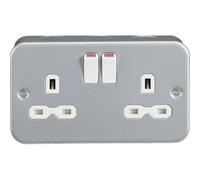 Knightsbridge Mr9000 Metal Clad Double Switched Socket