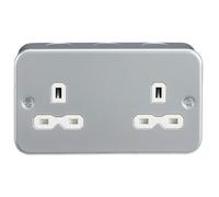 Knightsbridge Metal Clad 13A 2G Unswitched Socket - MR9000U