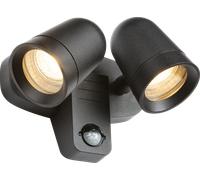 Knightsbridge NESGUPIR Neso 230V IP54 GU10 Twin Security Spotlights with PIR