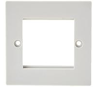 Knightsbridge NET2GWH White Square Edge 2G Modular Faceplate