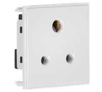 5A unswitched Round Socket Module 50 x 50mm - White
