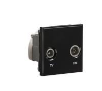 Knightsbridge NETDITVBK Diplex TV/FM DAB Outlet Module 50x50mm - Black