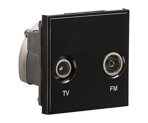 Knightsbridge NETDITVBK Diplexed TV/FM DAB Outlet Module, Black, 50 mm x 50 mm