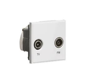 Knightsbridge NETDITVWH Diplex TV/FM DAB Outlet Module 50x50mm - White
