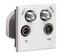 Knightsbridge NETQDWH Quadplex SAT1/2 +TV +FM +DAB Outlet 50x50mm - White
