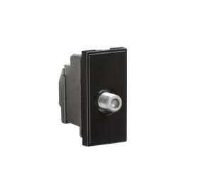 Knightsbridge NETSATSBK Screened SAT TV Outlet Module 25x50mm - Black