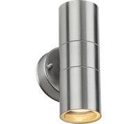 Knightsbridge OBEX2BC OBEX 230V IP55 GU10 Fixed Up/Down Wall Light - Brushed Chrome (Lamp Not Included)