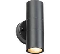 Knightsbridge OBEX2BK OBEX 230V IP55 GU10 Fixed Up/Down Wall Light - Matt Black (Lamp Not Included)