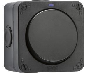 Knightsbridge OP2DP Weatherproof IP66 20AX 1G DP Switch - Black