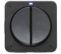 Knightsbridge OP3 Outdoor Weatherproof Double Switch, Black, 66.0 mm*90.0 mm*90.0 mm
