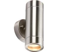 Knightsbridge Outdoor GU10 Up and Down Wall Light in Stainless Steel