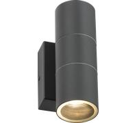 Knightsbridge OWALL02AP 230V IP54 GU10 Up and Down Wall Light with Photocell Sensor - Anthracite