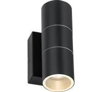 Knightsbridge OWALL02BKP 230V IP54 GU10 Up & Down Wall Light with Photocell Sensor - Black