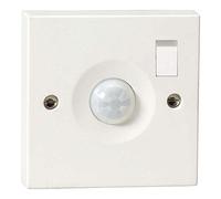 Knightsbridge PIR0901S Wall Mounted PIR Sensor with Switch, IP20 , White