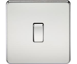 KNIGHTSBRIDGE POLISHED CHROME SCREWLESS Switches & Sockets ALL Inserts + USB