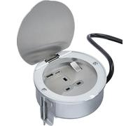 Knightsbridge Recessed 13A 1G Socket with Dual USB A+C [5V DC 4.0A shared] - Stainless Steel
