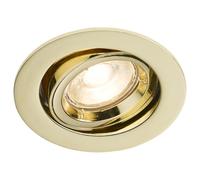 Knightsbridge RD2B IP20 230V GU10 Recessed Tilt Twist & Lock Downlight - Brass